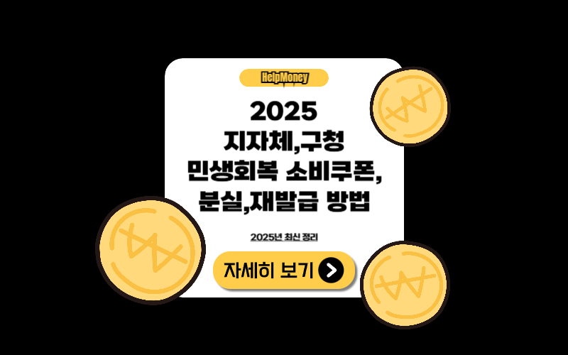 2025년 지자체·구청 민생회복 소비쿠폰 재발급 안내 이미지